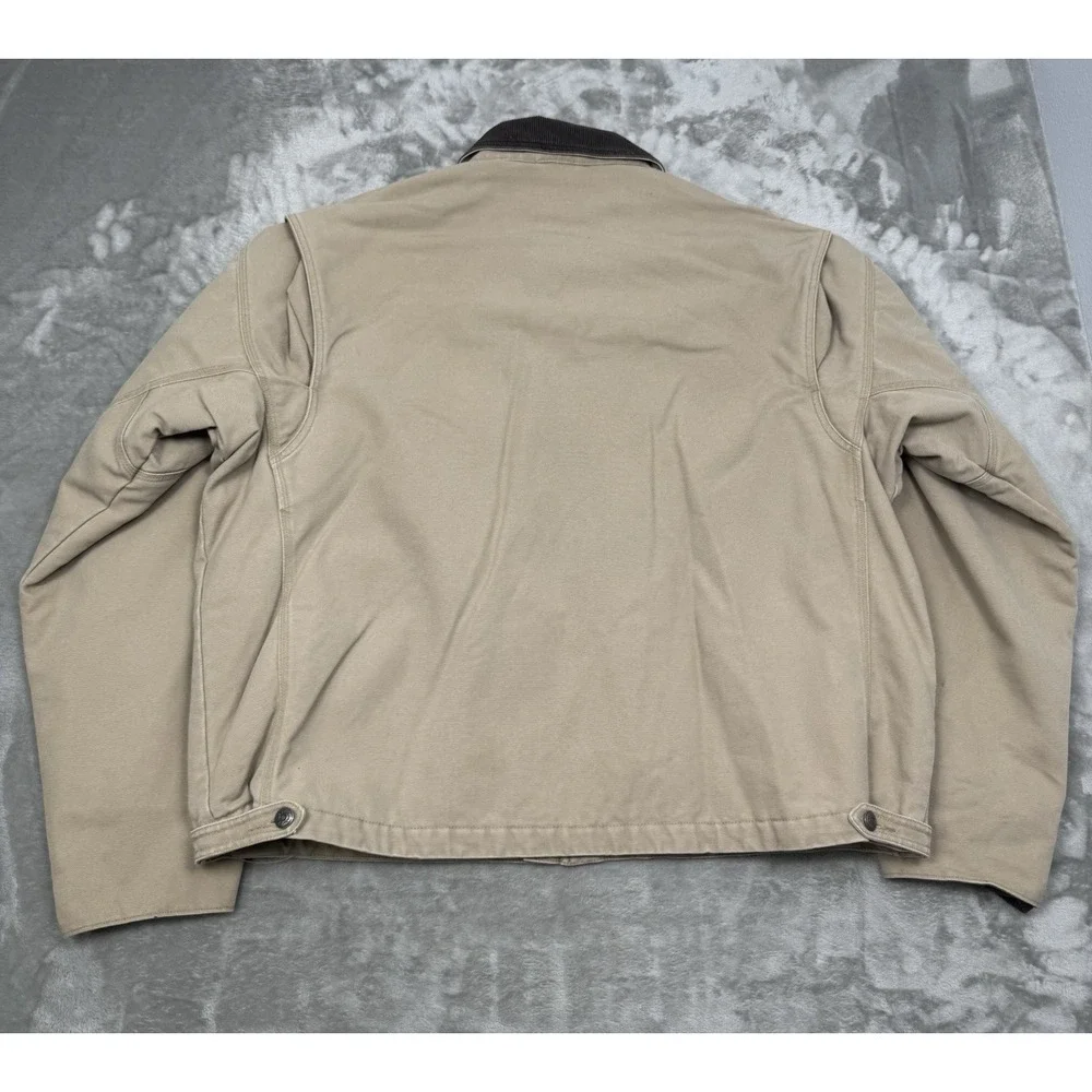 Vintage Sorel Canvas Jacket Mens XXL 2XL Beige Chore Coat Fleece Work 90s Y2K